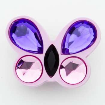 Butterfly Purple & Pink Crystal Charm