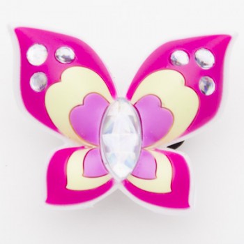Brilliant Crystal Pink Big Butterfly Charm