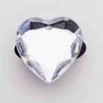 Heart Birthstone Crystal White April Charm