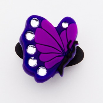 Brilliant Purple Crystal Butterfly Charm