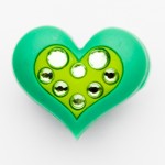 Brilliant Crystal Green Green Heart Charm