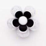 Black White Flower Charm